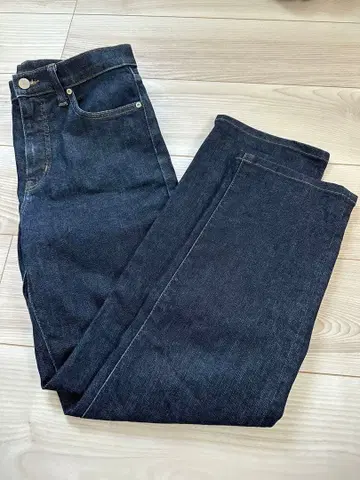 유니클로 슬림 스트레이트 하이라이즈 청바지 데님 25 인디고