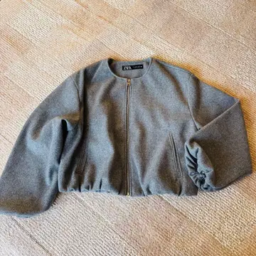 [ ZARA ] 그레이 벌룬 슬리브 자켓 L