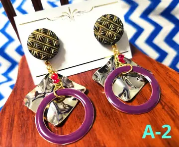 [ 핸드메이드 귀걸이 ] A-2 겨울 유니크 빅 사이즈 와인 레드 골드