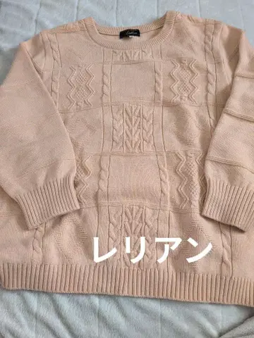 Leilian 핑크 케이블 짜임 스웨터 13 플러스