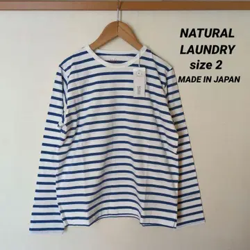 NATURAL LAUNDRY 트레디셔널 천축 보더 롱 T셔츠