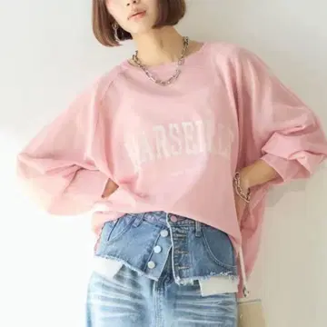 로고 시어 프린트 긴팔 상의 ESICA