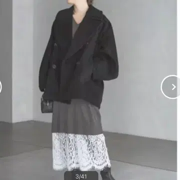 IENA 이에나 모헤어 믹스 샤기 숏코트 하프코트