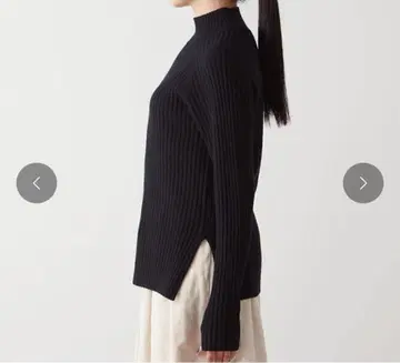 리에스 블랙 리브 긴팔 니트 리브 터틀