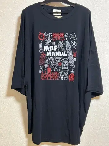mof manual 그래픽 프린트 T셔츠 블랙