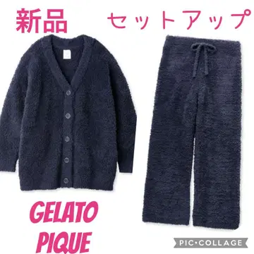 새상품 젤라또피케 베이직 가디건 & 롱팬츠 세트 네이비