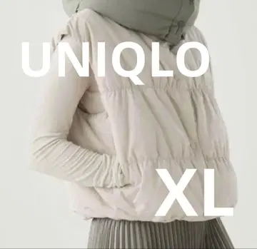 UNIQLO-C 다운 크롭 베스트 베이지 XL 다운 90% 가격 인하!