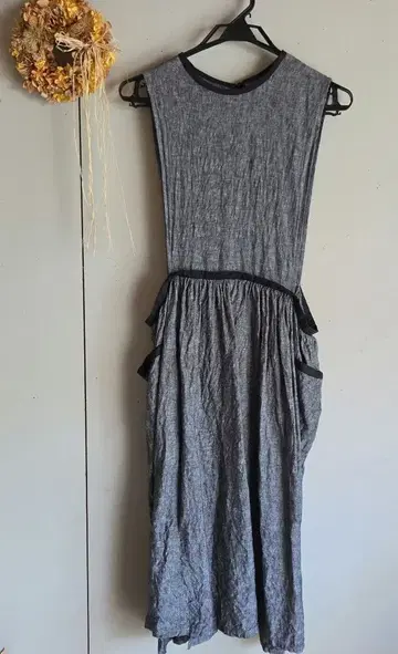 그레이 슬리브리스 롱 원피스