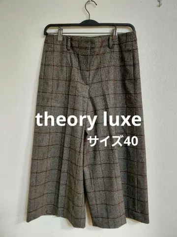새상품급 theory luxe 띠어리 럭스 체크 와이드 팬츠