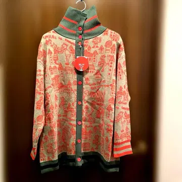 최종 가격 미사용 알베로베로 돼지 자카드 니트 코트 가디건