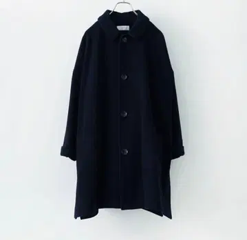 grin 2023 새상품급 소프트 울 비버 슬릿 스텐 코트 네이비