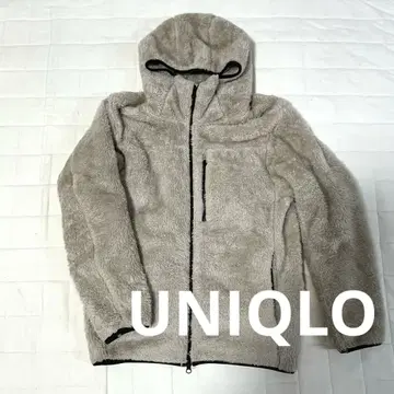 UNIQLO 방풍 퍼 플리스 풀 집업 후드티 M 베이지 유니클로