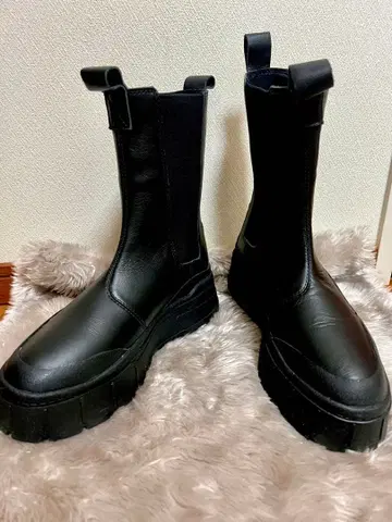 [ 미사용 ] PUMA 블랙 사이드 고어 부츠 25cm