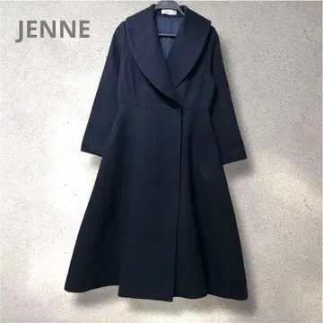 새상품 벨트 없음 엘레강트 컬러 플레어 코트 네이비 S JENNE