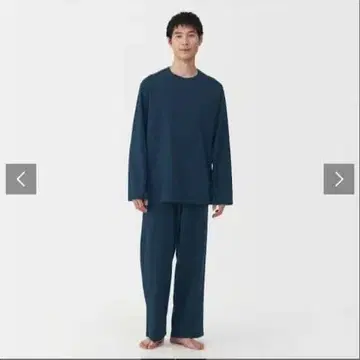 무인양품 신사 스무스 편직 긴팔 룸웨어 세트 XXL