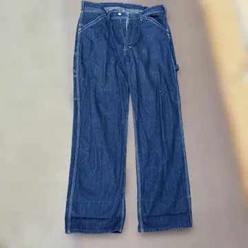 리 다크 블루 와이드 레그 데님