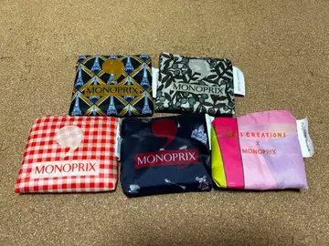 모노프리 5개 세트 MONOPRIX 에펠탑 패턴 에코백