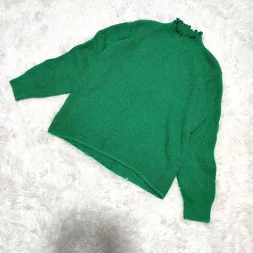 [컨디션 최상] Blayais  모헤어 실크 하이넥 니트 그린