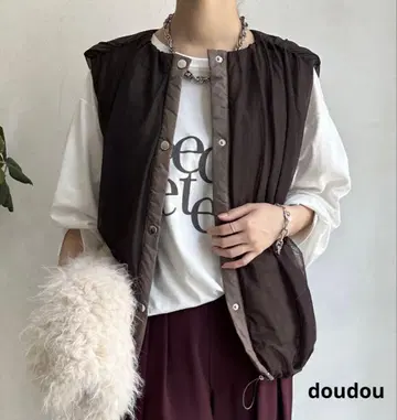 [택 포함] doudou 튤 충전솜 베스트