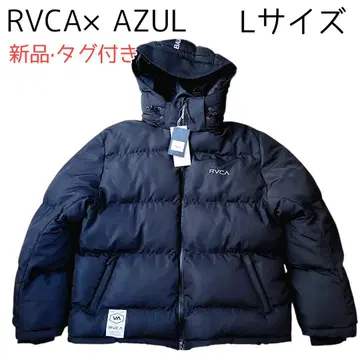 [택 포함 새상품] RVCA x AZUL 후드 부착 다운 자켓 블랙 L