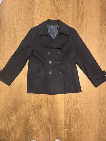 CROP 다크 네이비 피 코트