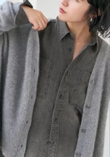 Spick and Span 라이트 온스 데님 셔츠 블랙 미사용 새상품