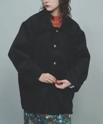 Unitage 금장 버튼 미들 코트 블랙 블랙 가을/겨울 여성용