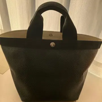 에르베샤 펠리에 707GP 더블 핸들 럭스 보트형 토트 M 느와르 블랙