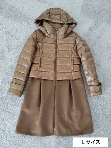 Merveilleux Vente 캐시미어 절개 다운 코트 L