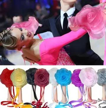 사교댄스 이번 시즌 신상품 입고 대형 꽃 뱅글 화이트