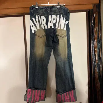 AVIRAPINK 로고 데님 청바지