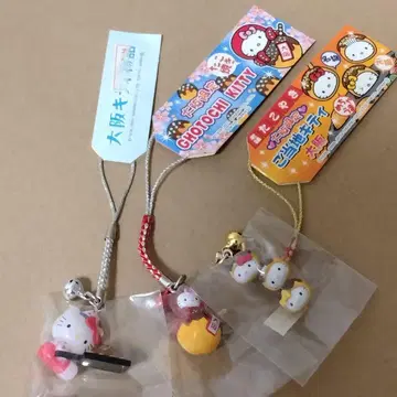 오사카 한정판 키티 스트랩 3개 세트