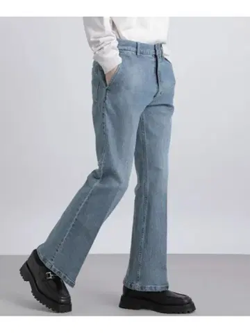 HARE 데님 슬림 플레어 팬츠 블루 파랑