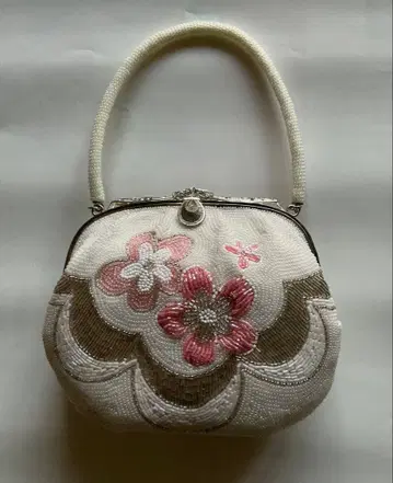 일본 의류용 가방 꽃무늬 자수 비즈 (중고품)