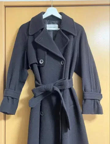 COCODEAL 울 트렌치 디자인 코트 다크 브라운 브라운 다크 브라운