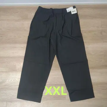유니클로 이지 와이드 테이퍼드 팬츠 다크 그레이 XXL