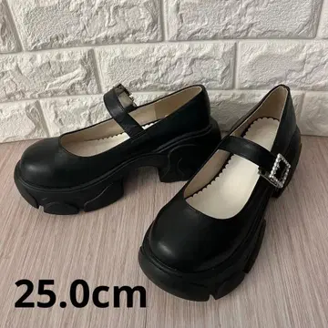 미사용품 통굽 로퍼 멜리 제인 25.0 펌프스