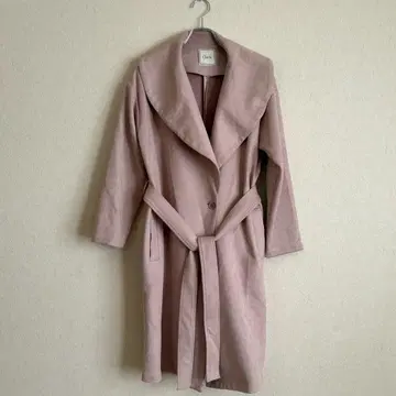 cheek 롱 코트 핑크