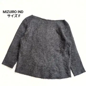 [ 새상품급 ] 미즈이로 인드 그레이 모헤어 혼방 샤기 니트 F