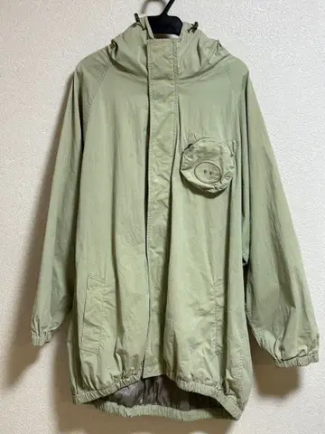 드럭 스토어즈 후드 부착 라이트 그린 더플 코트