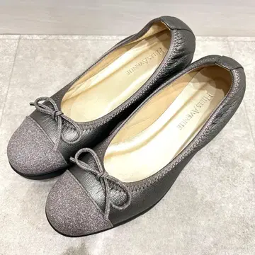 힐즈 아베뉴 웨이브 밑창 글리터 라메 펌프스 리본 22.5