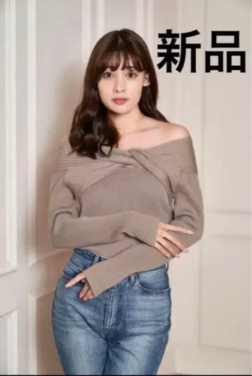 하립투 리브 니트탑 새상품 모카 사이즈 S