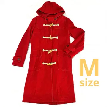 i.n.e 인에 빨간색 롱 후드 더플 코트