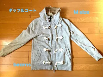 [beams] 그레이 후드 부착 더플 코트 스타일 후드티