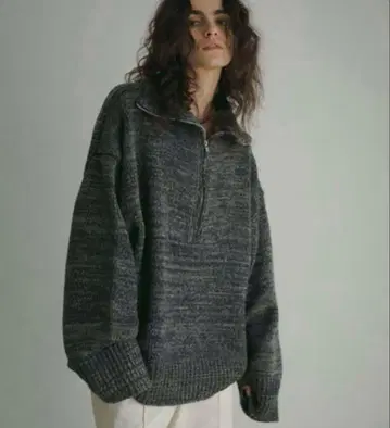 ETRE TOKYO 믹스얀 하프 지퍼 니트 풀오버