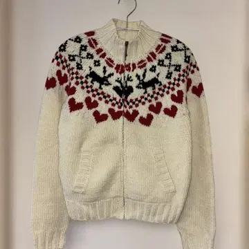 [ 미사용 ] Paul Smith 노르딕 무늬 니트 블루종/가디건 M