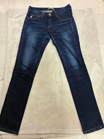 썸씽 다크 네이비 표범 무늬 스키니 데님 28