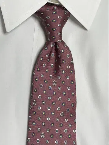 dunhill 핑크 꽃무늬 넥타이