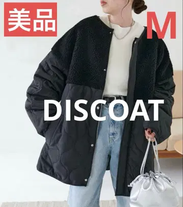 새상품급 디스코트 DISCOAT 보아 절개 퀼팅 코트 보아 블랙