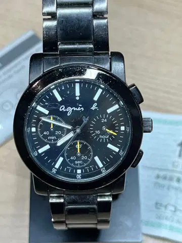 SEIKO agnes b 크로노그래프 블랙 V654-0A10 작동품